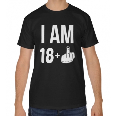 Koszulka męska na 18 urodziny I am 18 + fuck you